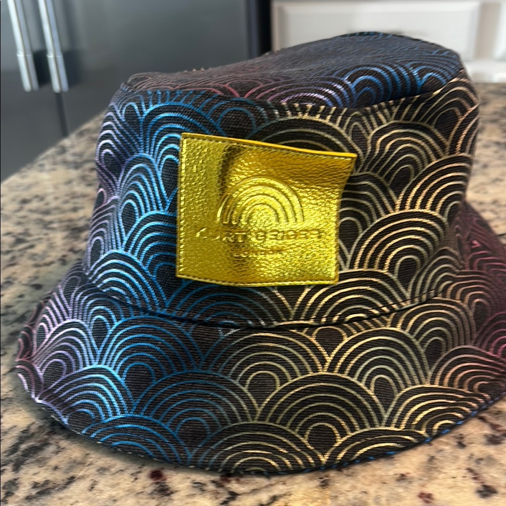 Multicolor Bucket Hat with Gold Patch